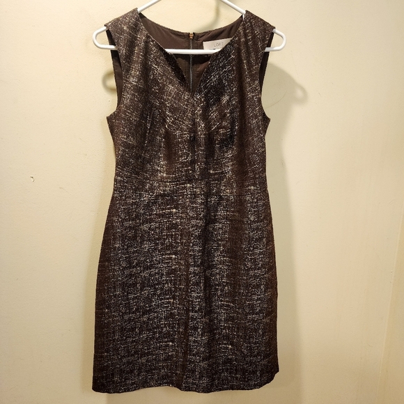 LOFT Metallic Brown Women's Sleeves Short Dress size 4 - Picture 7 of 12